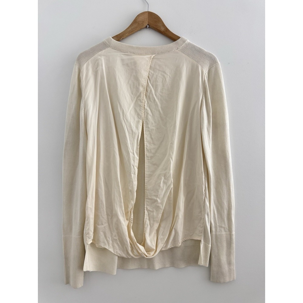 Lululemon Still At Ease Cashmere Blend Pullover Sweater Size M Cream Open-Back